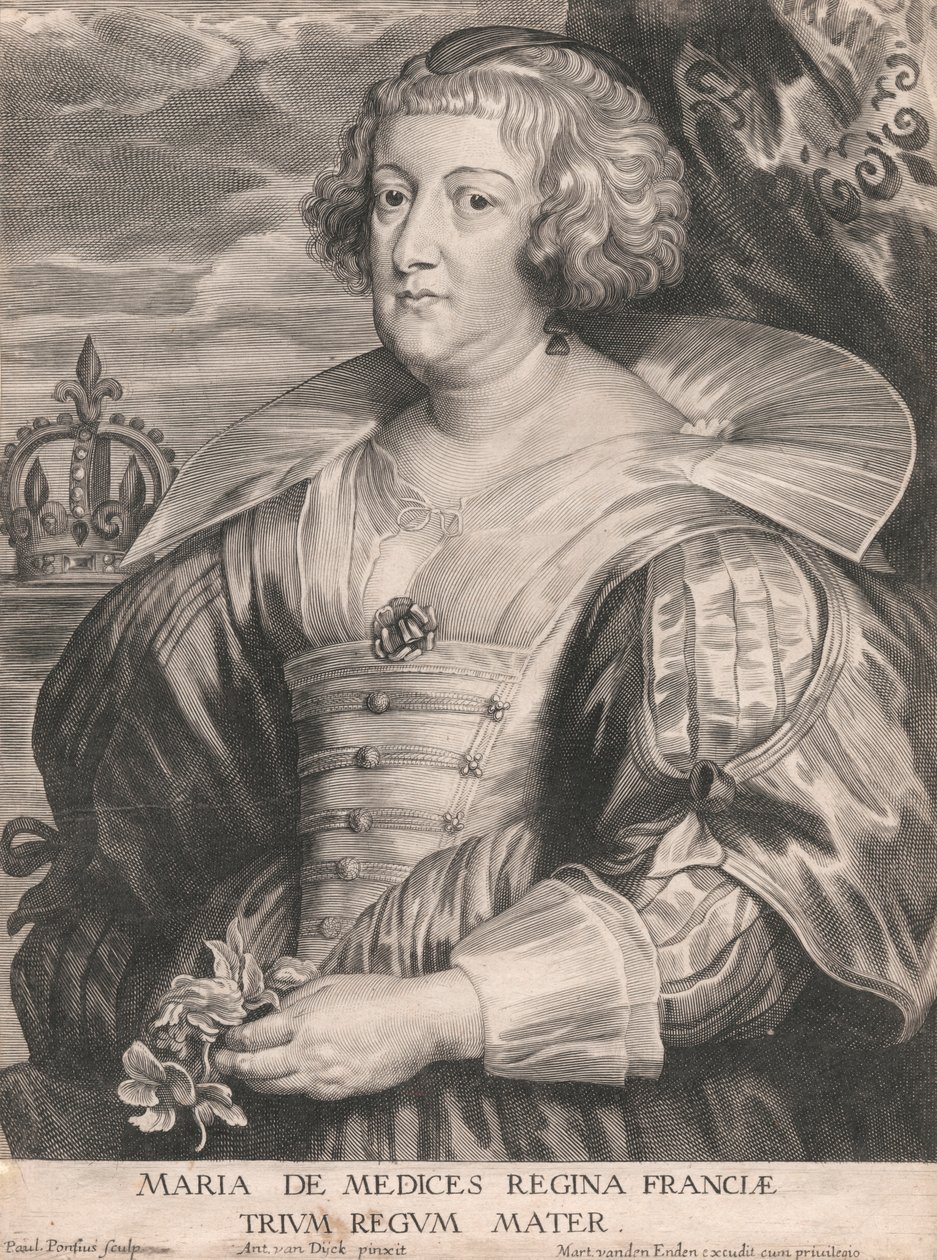 Marie de Medicis, dronning av Frankrike, mor til de tre konger av Paulus Pontius
