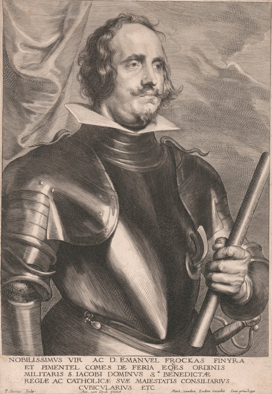 Den mest edle mannen og D. Emanuel Frockas Finyra og Pimentel, greve av Feria Eqes av St. James Military Order, Lord Sæ. Hans Majestets kongelige og katolske rådmann Chamberlain Etc. av Paulus Pontius
