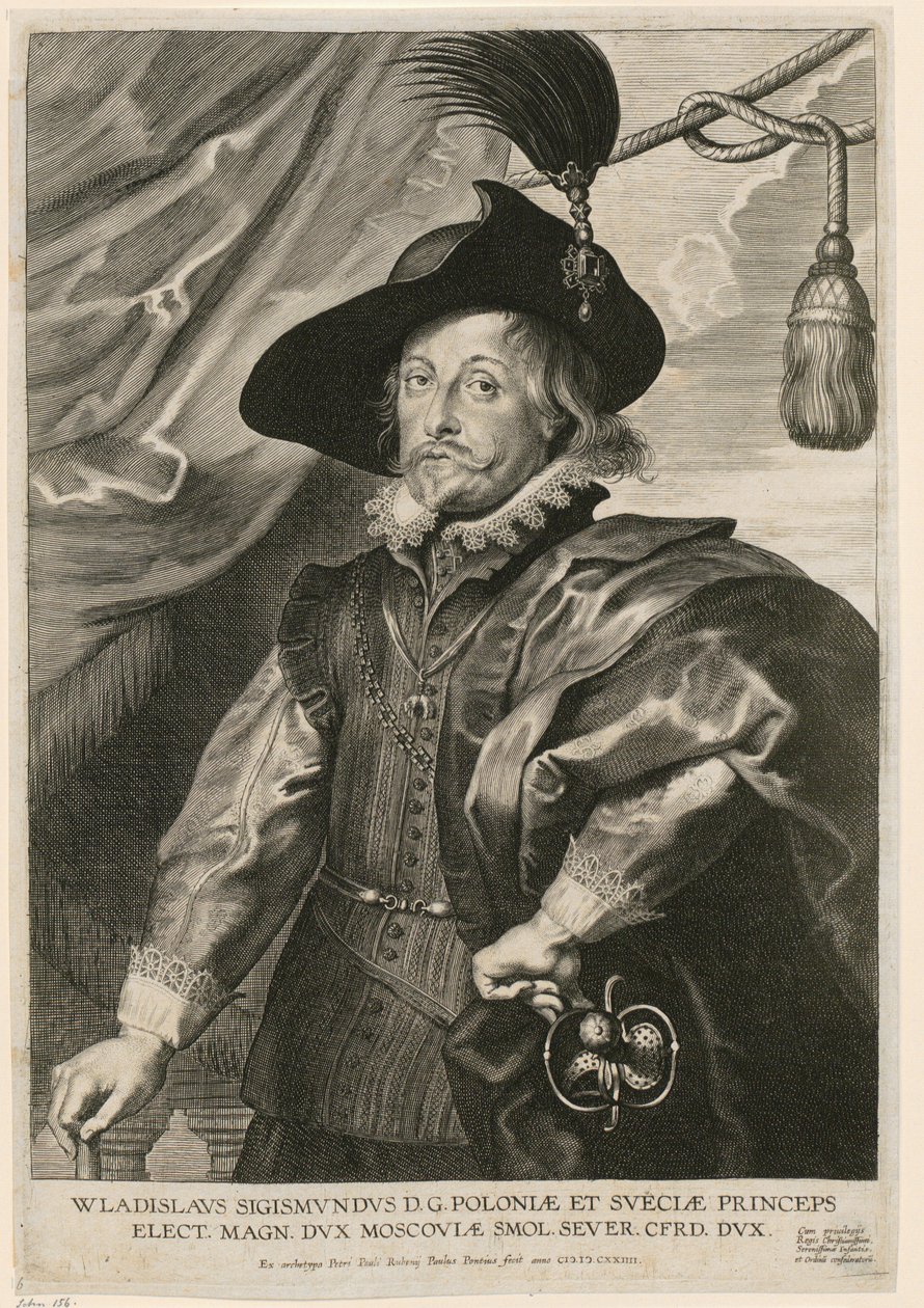 Portrett av Wladislaus IV Vasa, prins av Polen og Sverige av Paulus Pontius