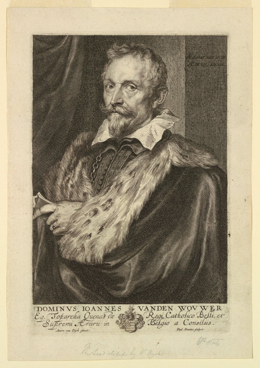Portrett av Jan van der Wouwer, fra Icons of Princes of Men av Paulus Pontius