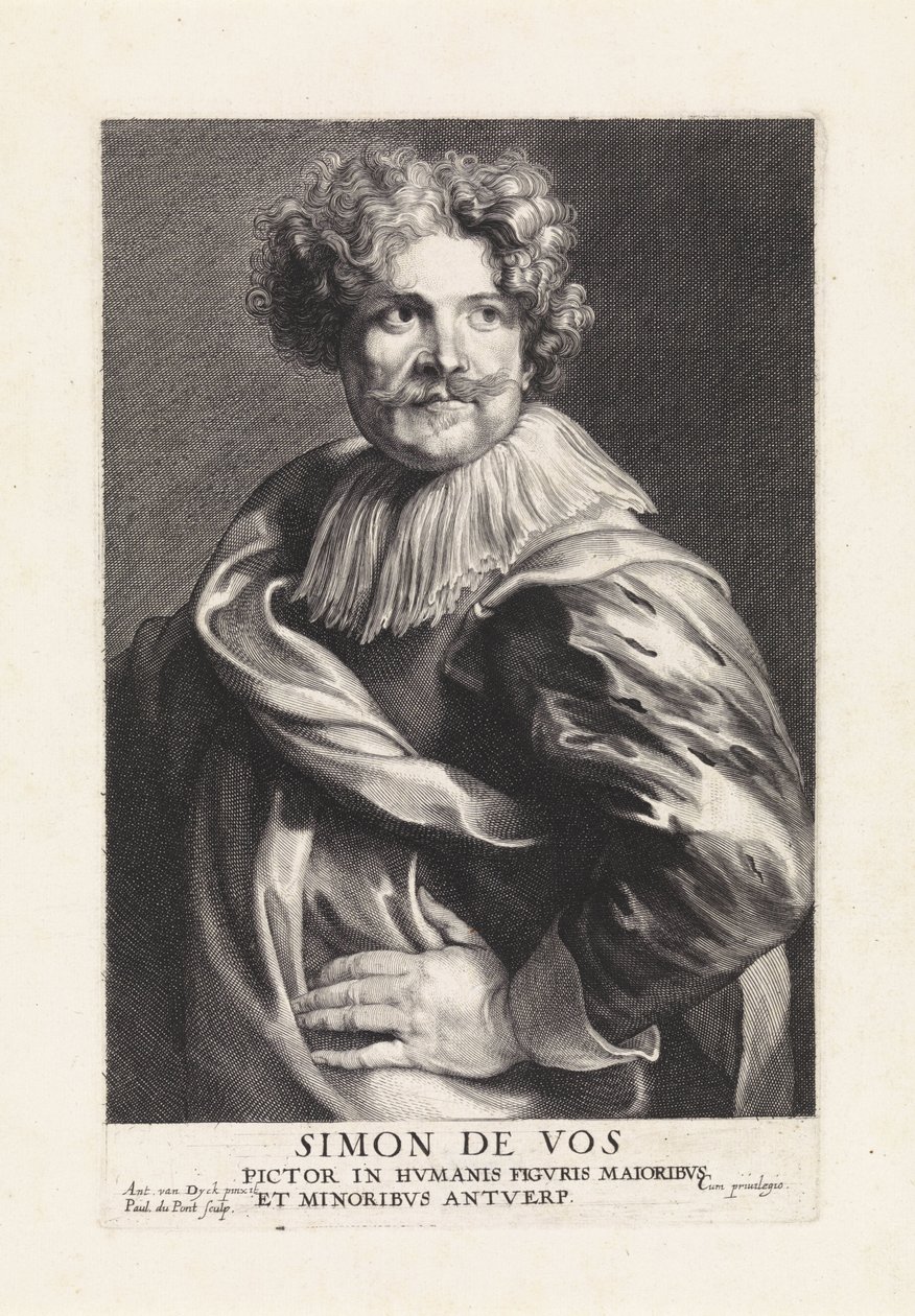 Portrett av maleren Simon de Vos av Paulus Pontius