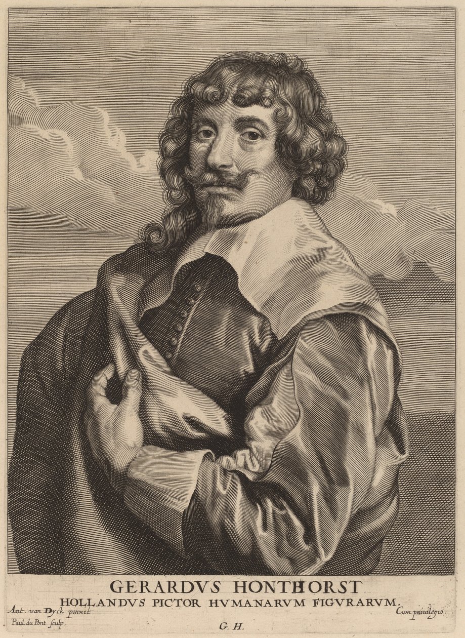 Gerrit van Honthorst av Paulus Pontius after Sir Anthony van Dyck