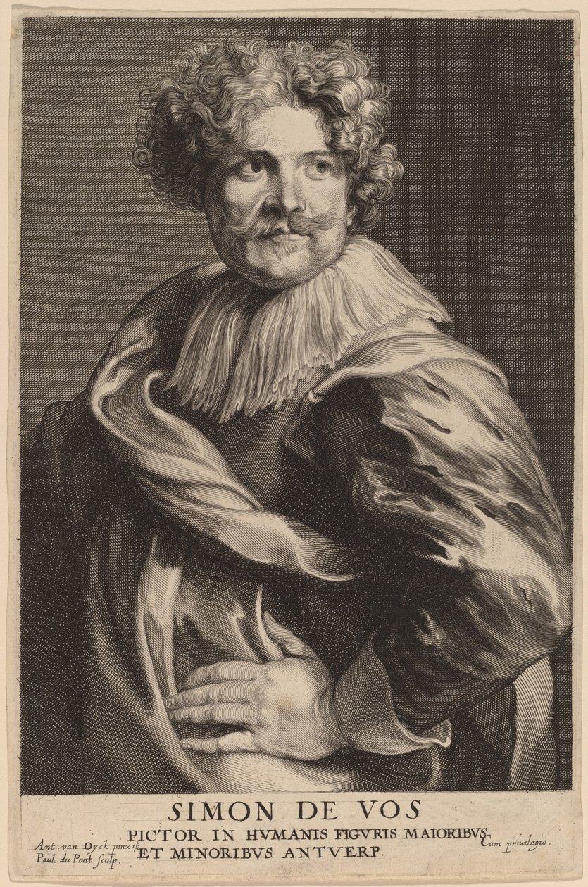 Simon de Vos av Paulus Pontius after Sir Anthony van Dyck