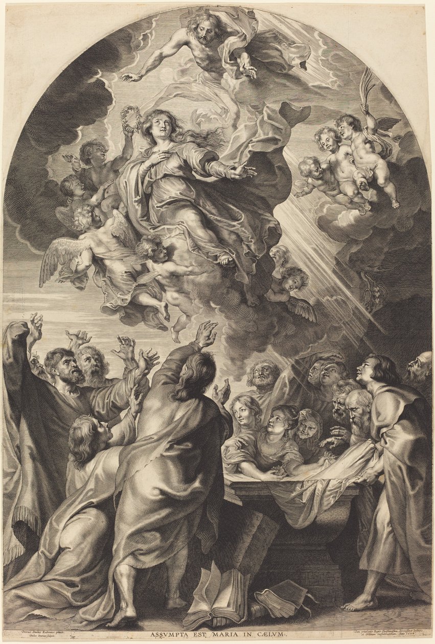 Jomfruens antagelse av Paulus Pontius, after Sir Peter Paul Rubens