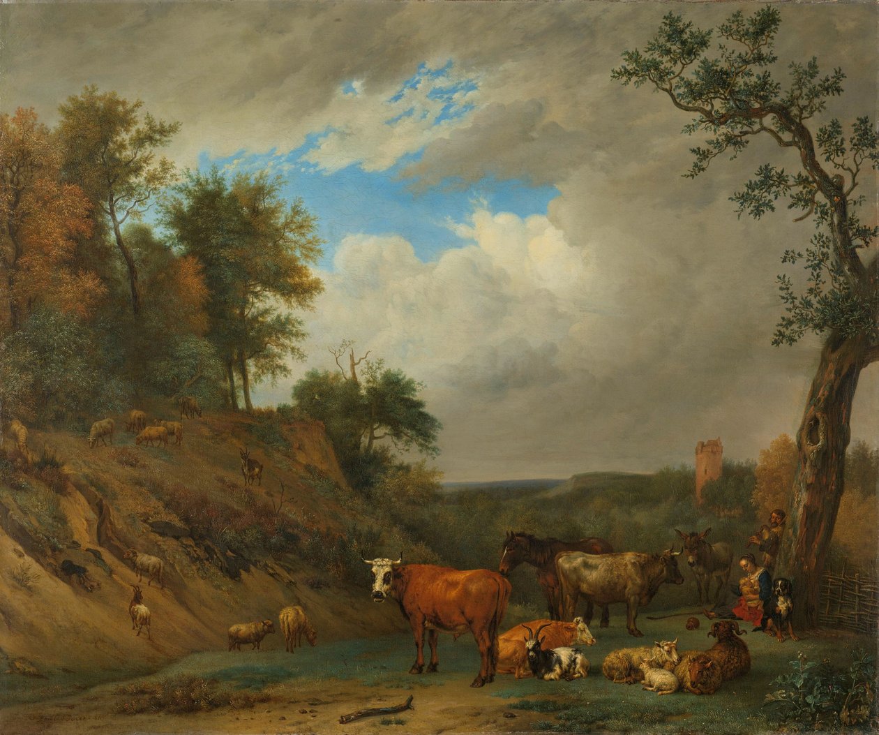 Gjeter med storfe av Paulus Potter (after)