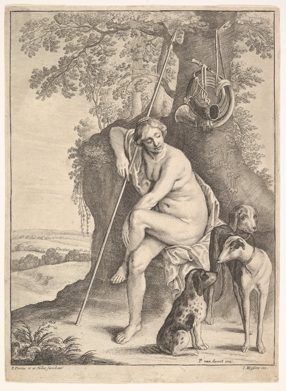 Sittende figur av Diana jegerinnen, 1625-77. av Paulus Potter