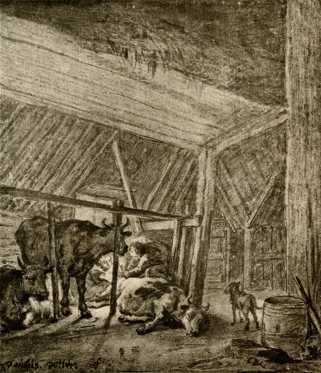Den kalvende kua av Paulus Potter