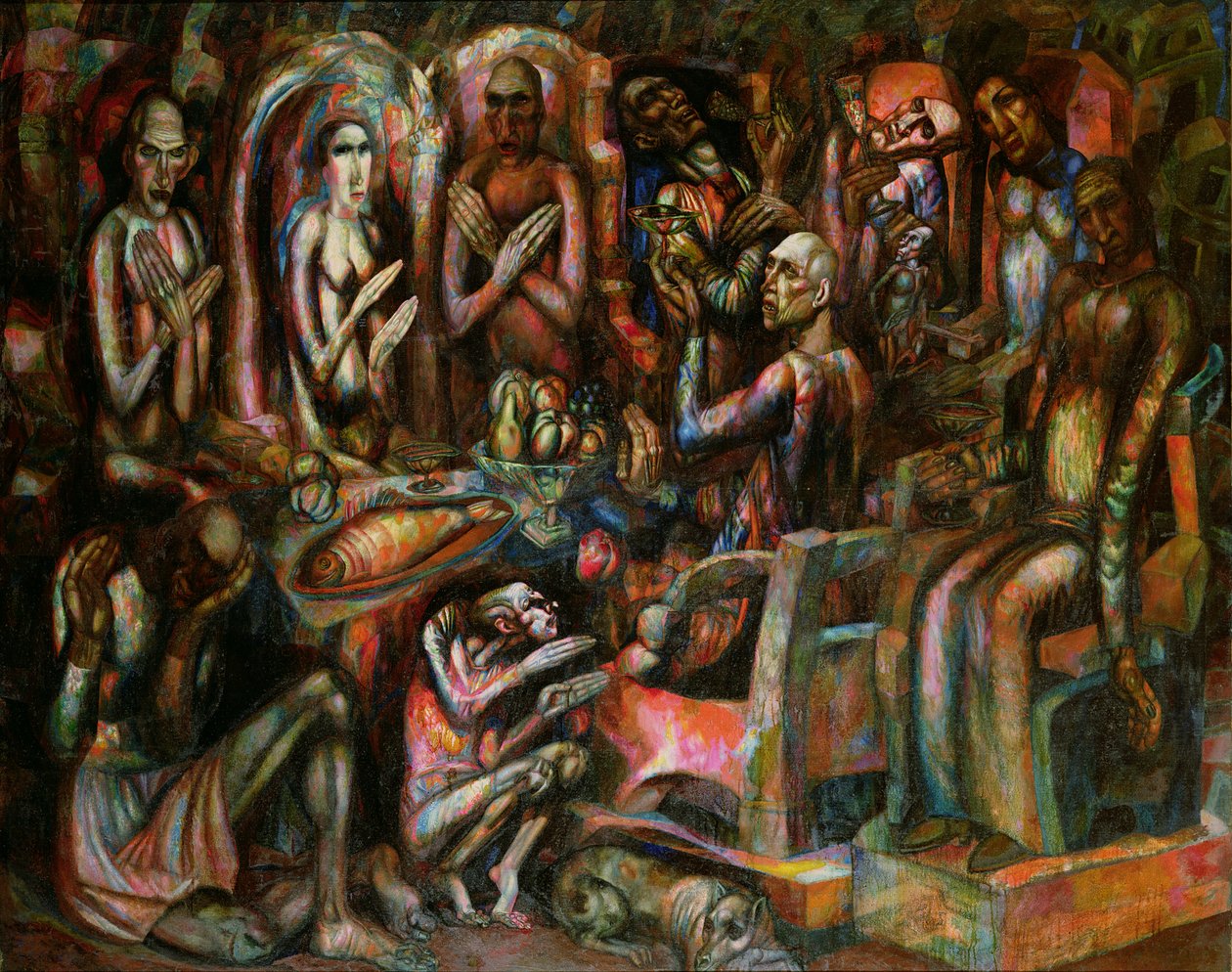 Kongefesten, 1913 av Pawel Nikolajewitsch Filonow