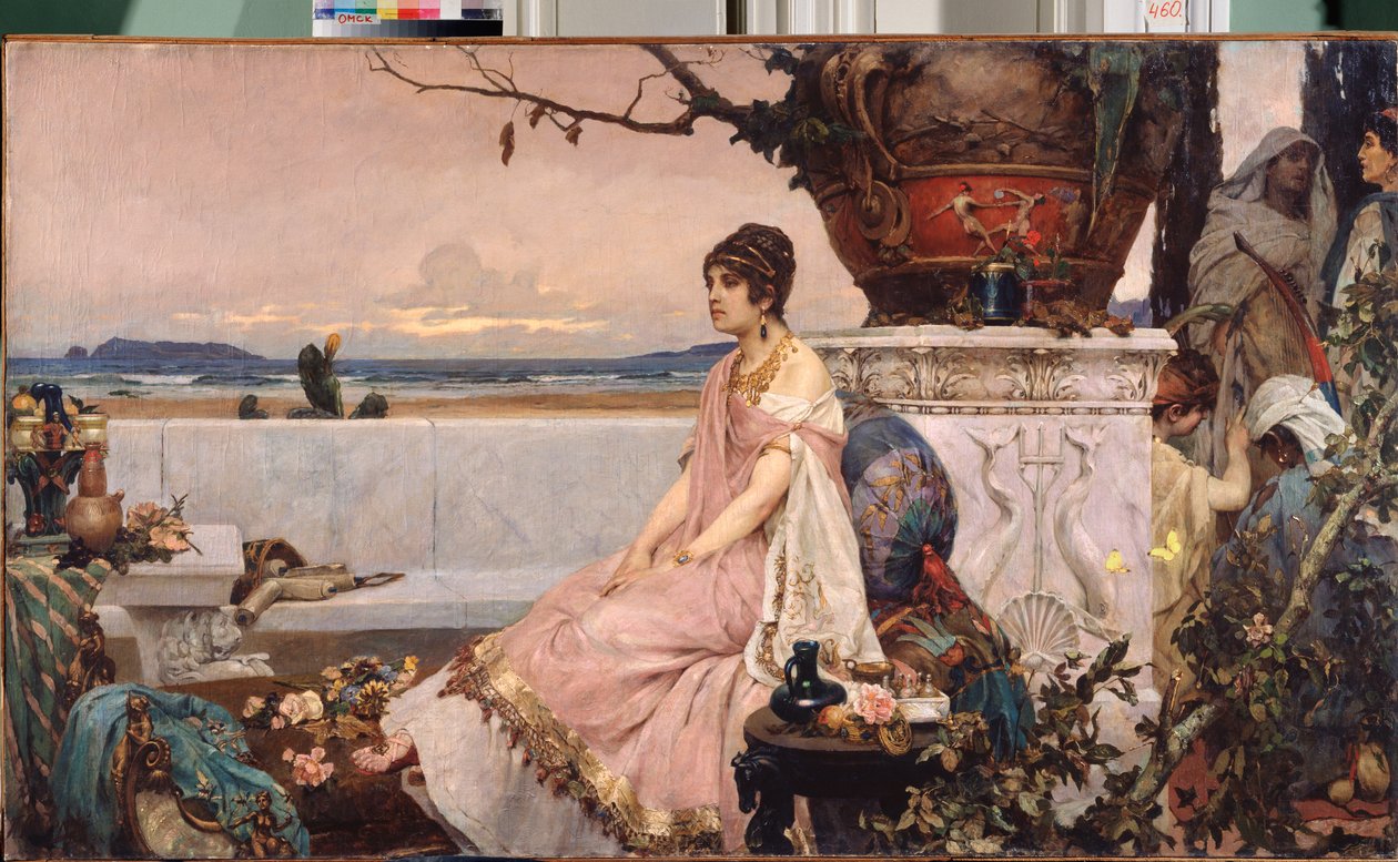 Femme romaine au puits (romersk kvinne ved brønnen) - Peinture de Pavel Alexandrovich Svedomsky (Svedomski) (1849-1904), huile sur toile, art russe av Pavel Alexandrovich Svedomsky