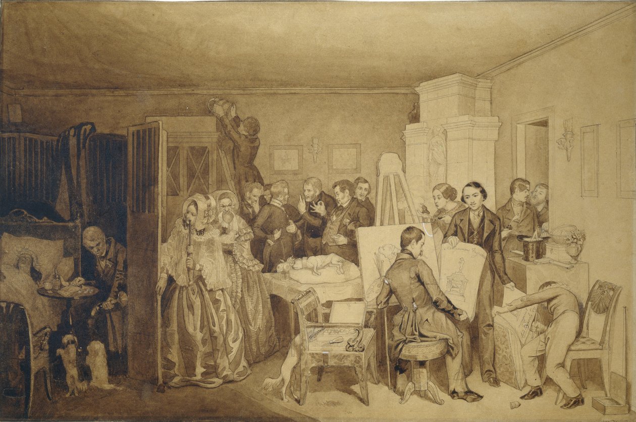 Konsekvensene av Fidelkas død, 1844 av Pavel Andreevich Fedotov