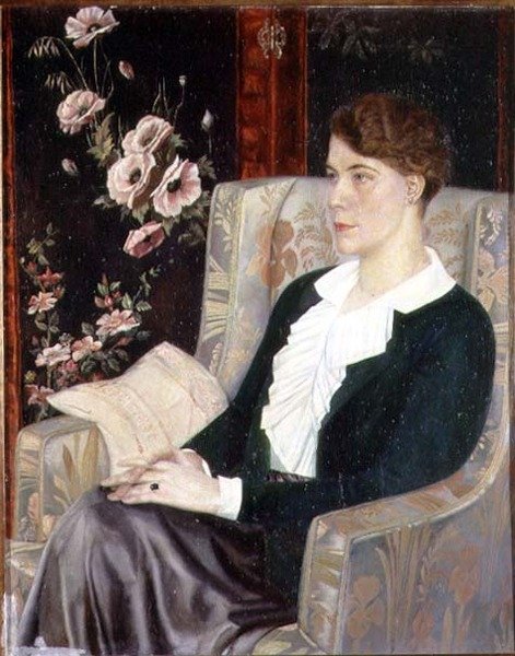 Portrett av Evdokiya Nikolaevna Glebova, kunstnerens søster av Pawel Nikolajewitsch Filonow