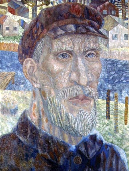 The Kolkhoznik (medlem av en kollektiv gård) 1931 (olje på lerret) av Pawel Nikolajewitsch Filonow