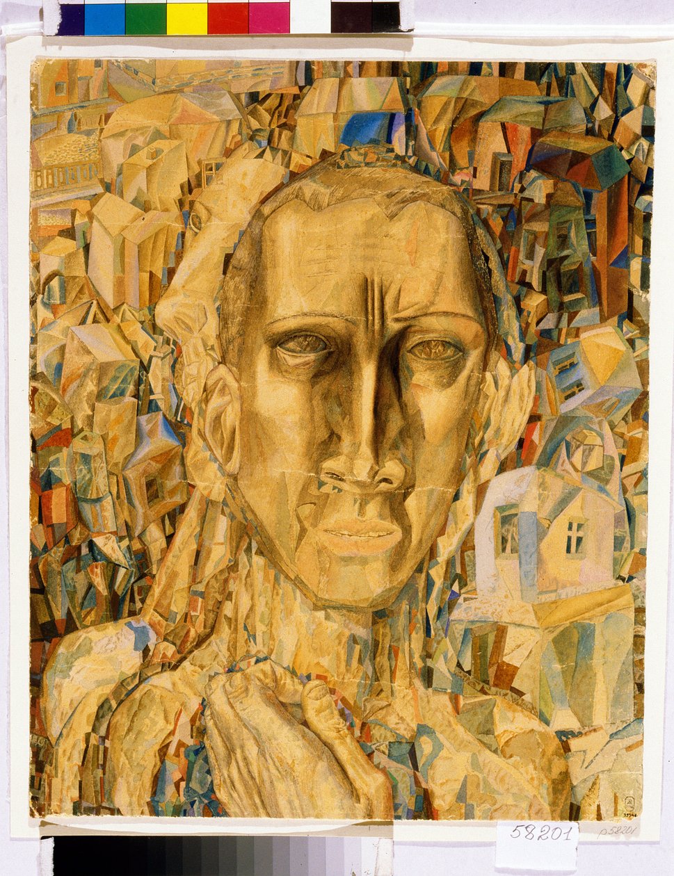 Victor av byen. (Byens seierherre). Verk av Pavel Nikolayevich Filonov (1883-1941), akvarell på papp av Pawel Nikolajewitsch Filonow