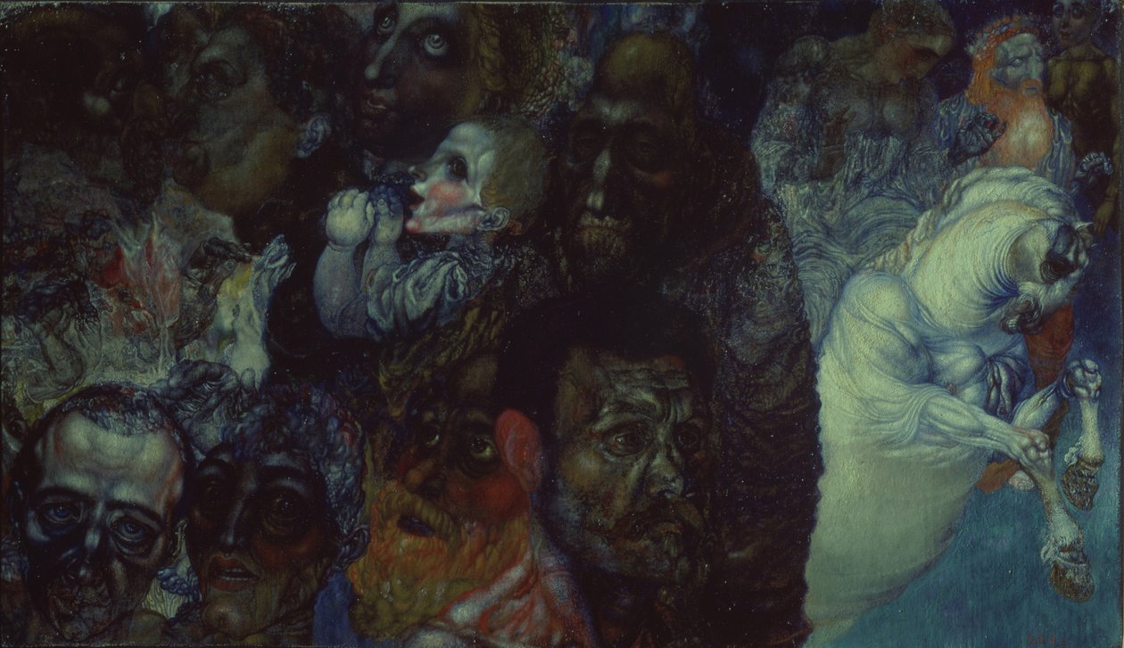 Heads, 1910 av Pavel Nikolayevich Filonov