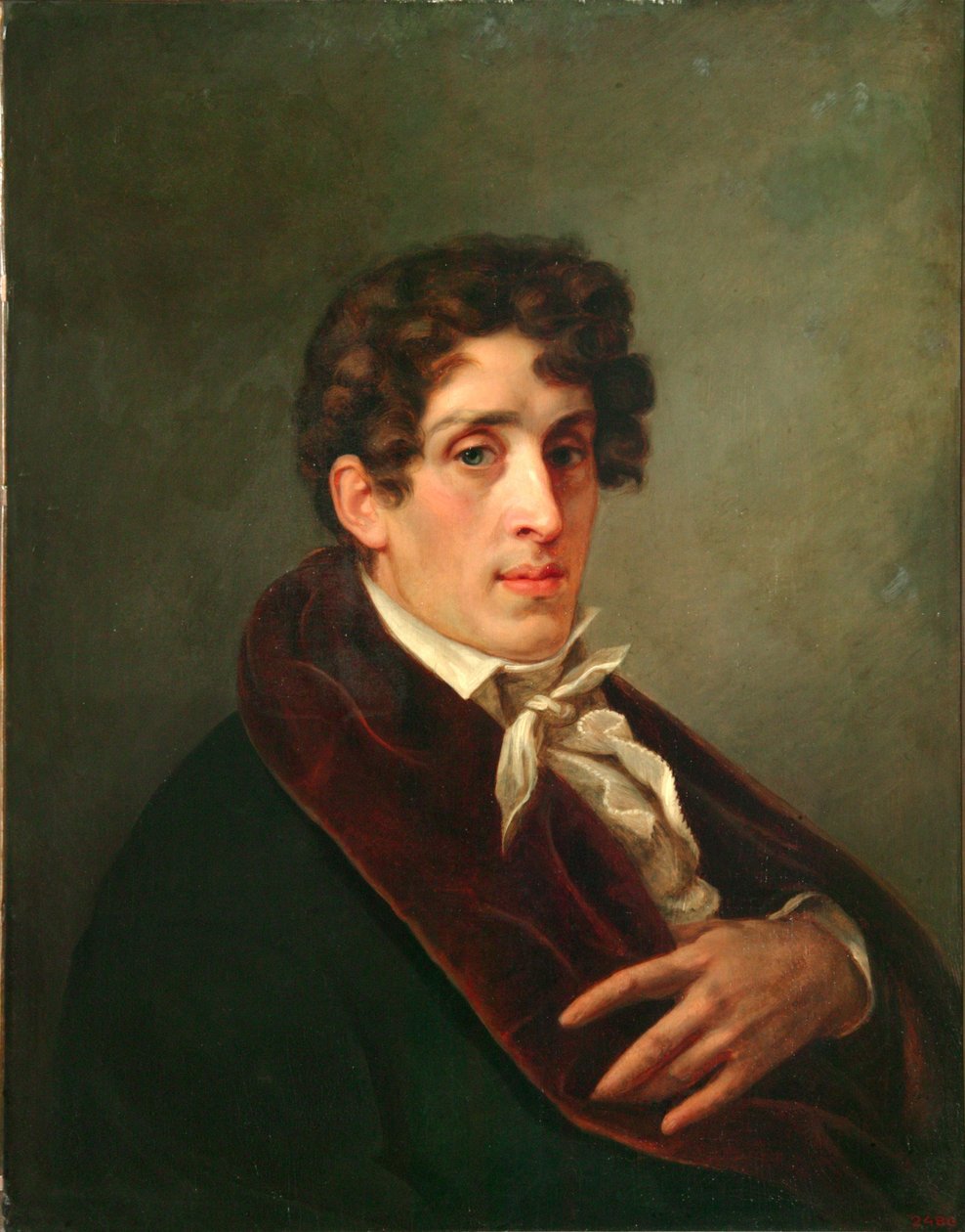 Portrait of the artist Count Fyodor Petrovich Tolstoy 1783-1873, 1809   1190501   no       norwegian Successfully Translated  Original: La grande benediction des eaux a Moscou (Russie) (The Great Blessing of Waters at Moscow) (ceremonie religieuse annuelle av Pavel Nikolayevich Michaylov