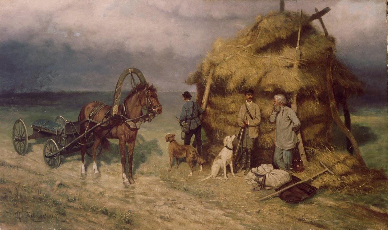 Jegere fanget i en storm av Pavel Osipovich Kovalevsky
