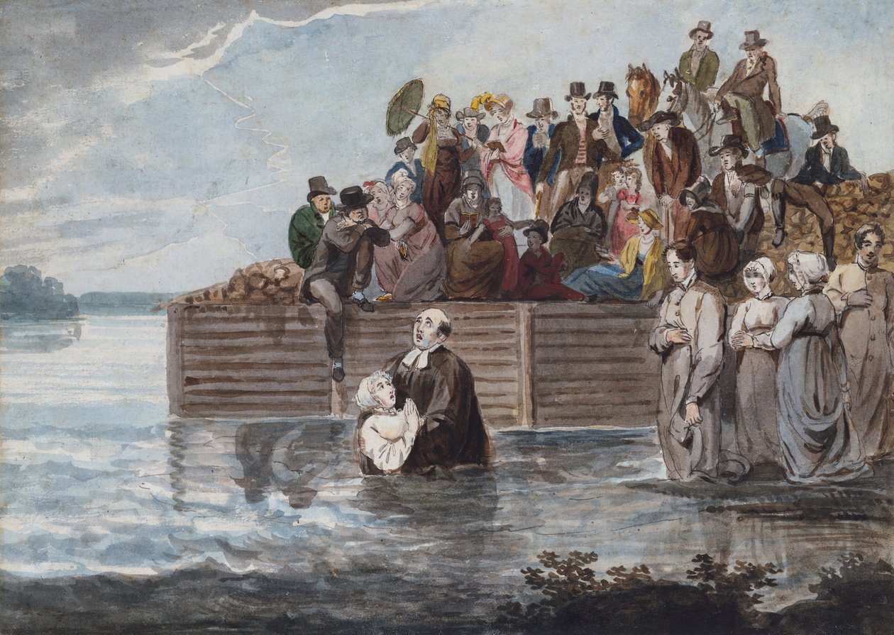 En anabaptistisk nedsenkning i Philadelphia under en storm, 1811-ca. 1813. av Pavel Petrovic Svin