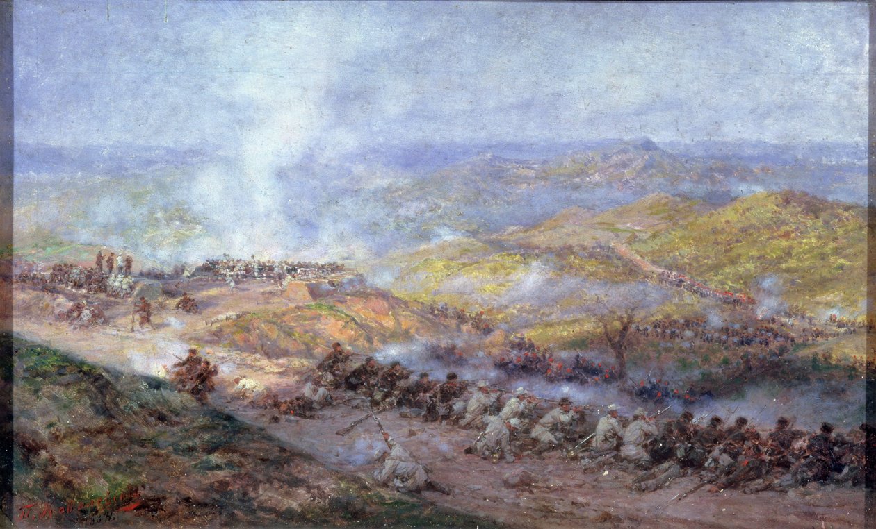En scene fra den russisk-tyrkiske krigen i 1877-78, 1884 av Pawel Kowalewsky