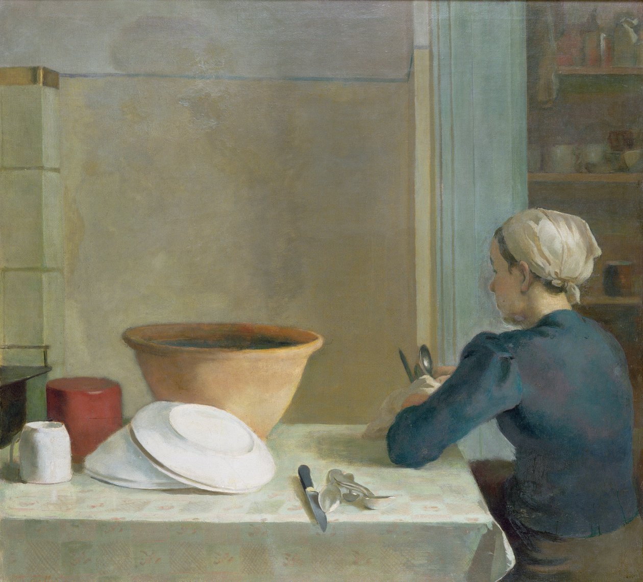 På kjøkkenet, ca. 1930 av Pawel Marian Dadlez