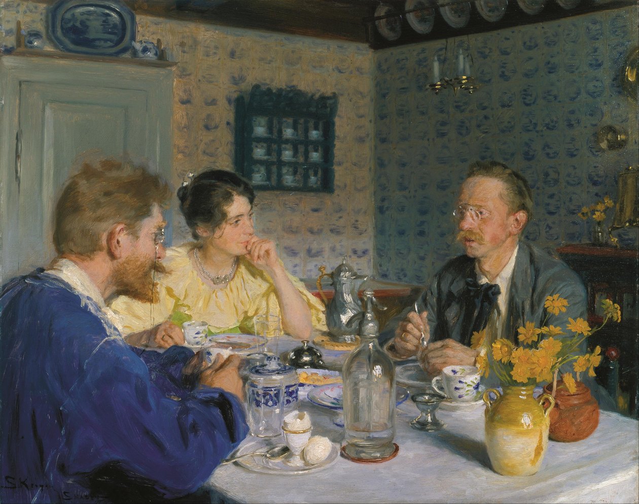 En lunsj. Artisten, kona og forfatteren Otto Benzon av Peder Severin Krøyer