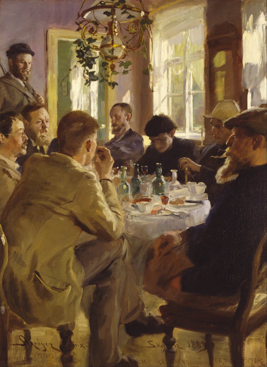 Kunstners lunsj på Brøndums Hotel av Peder Severin Krøyer