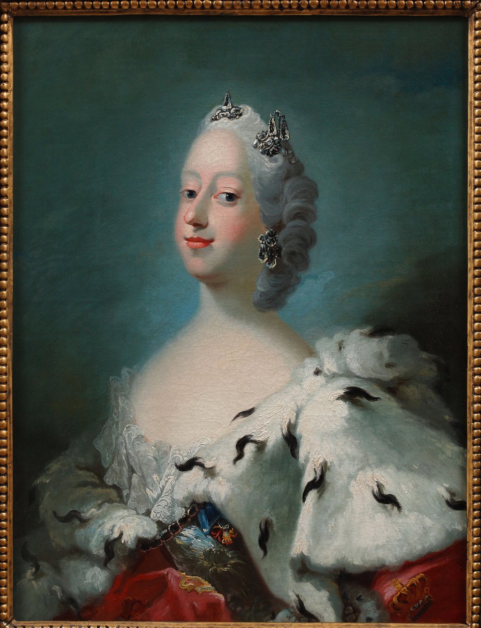 ""Portrett av Louise av Storbritannia, dronning av Danmark (1724-1751)"" Maleri av Peder Als (1726-1776) ca. 1750 David-samlingen av Peder Als
