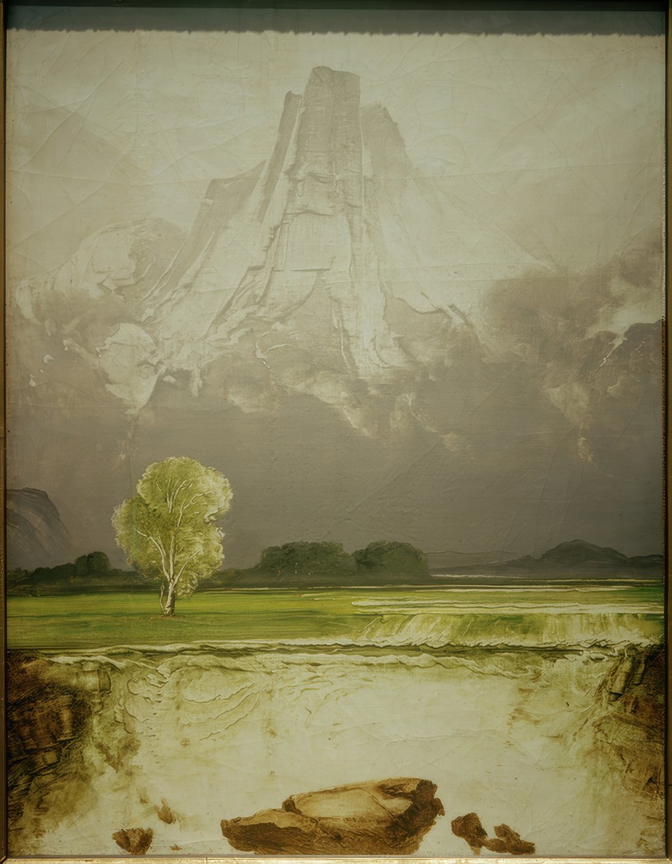 Stetind med et bjørketre av Peder Balke