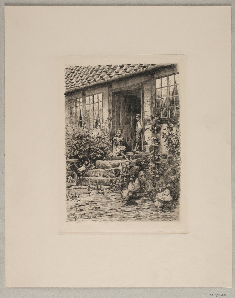 Barn på trappene av Peder Monsted