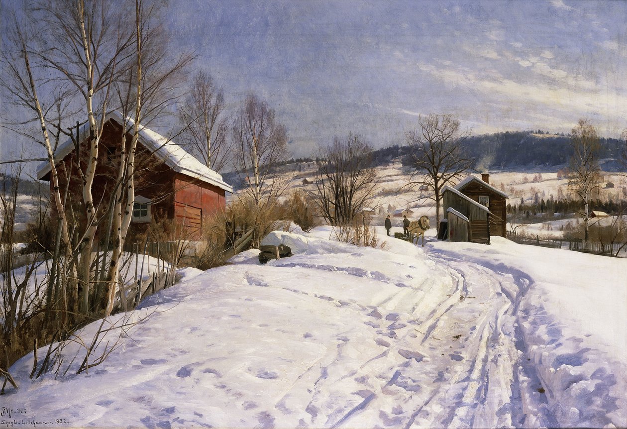 Et vinterlandskap, Lillehammer av Peder Monsted