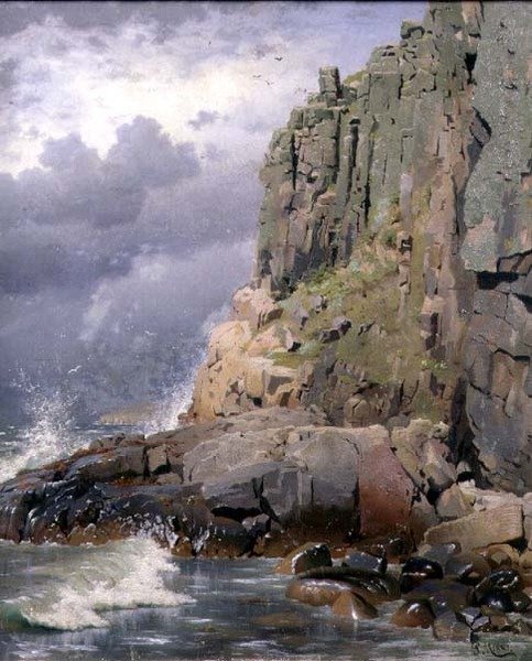Kystlandskap med klipper av Peder Monsted