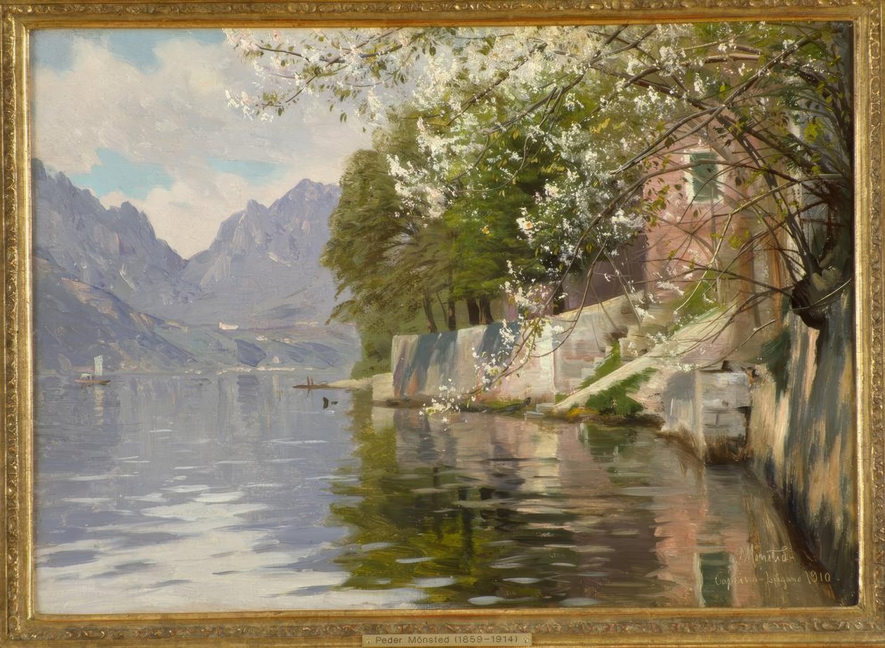Vårdag ved Luganosjøen av Peder Monsted