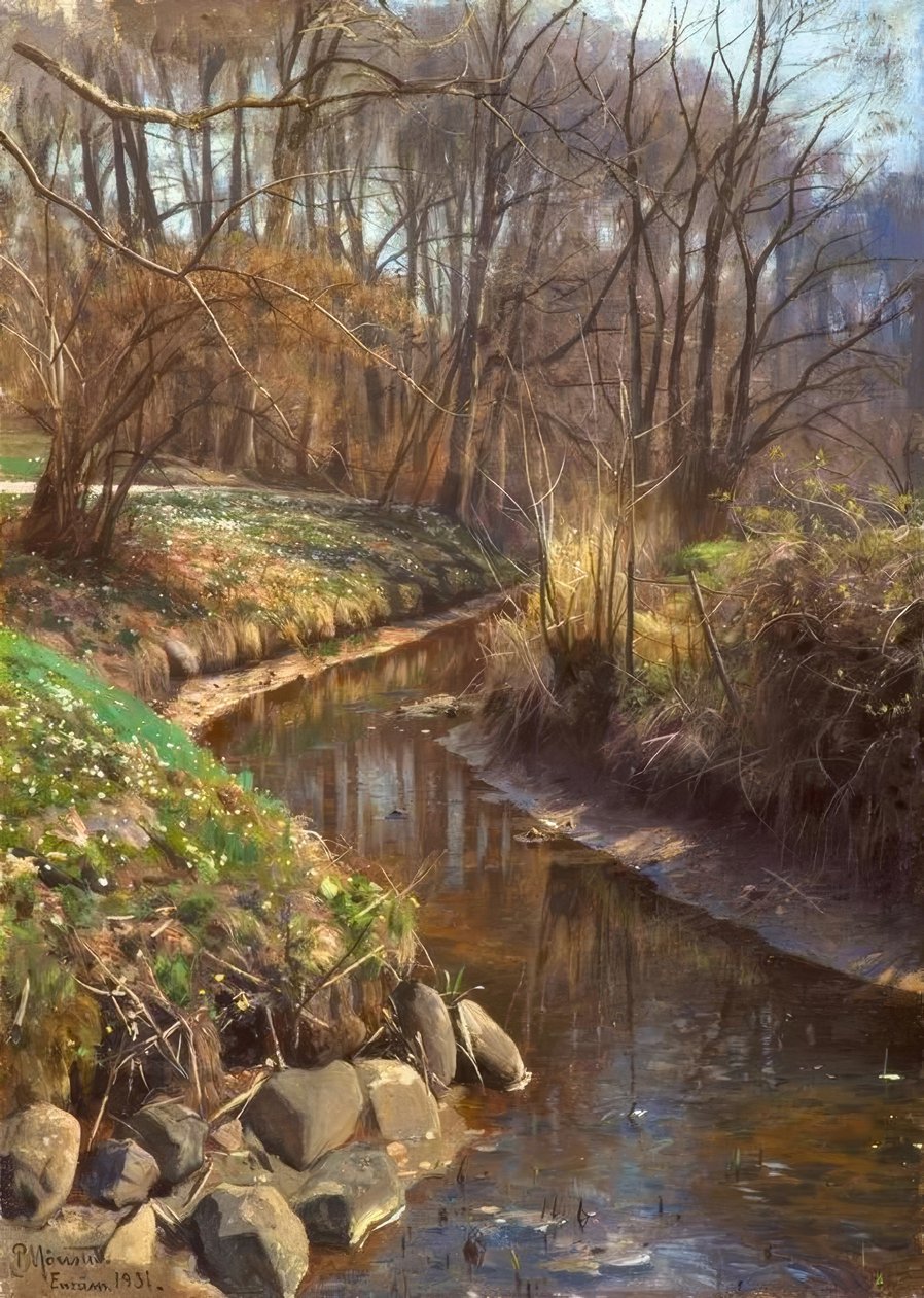P.Mönsted, kilde ved skogsbekken av Peder Monsted