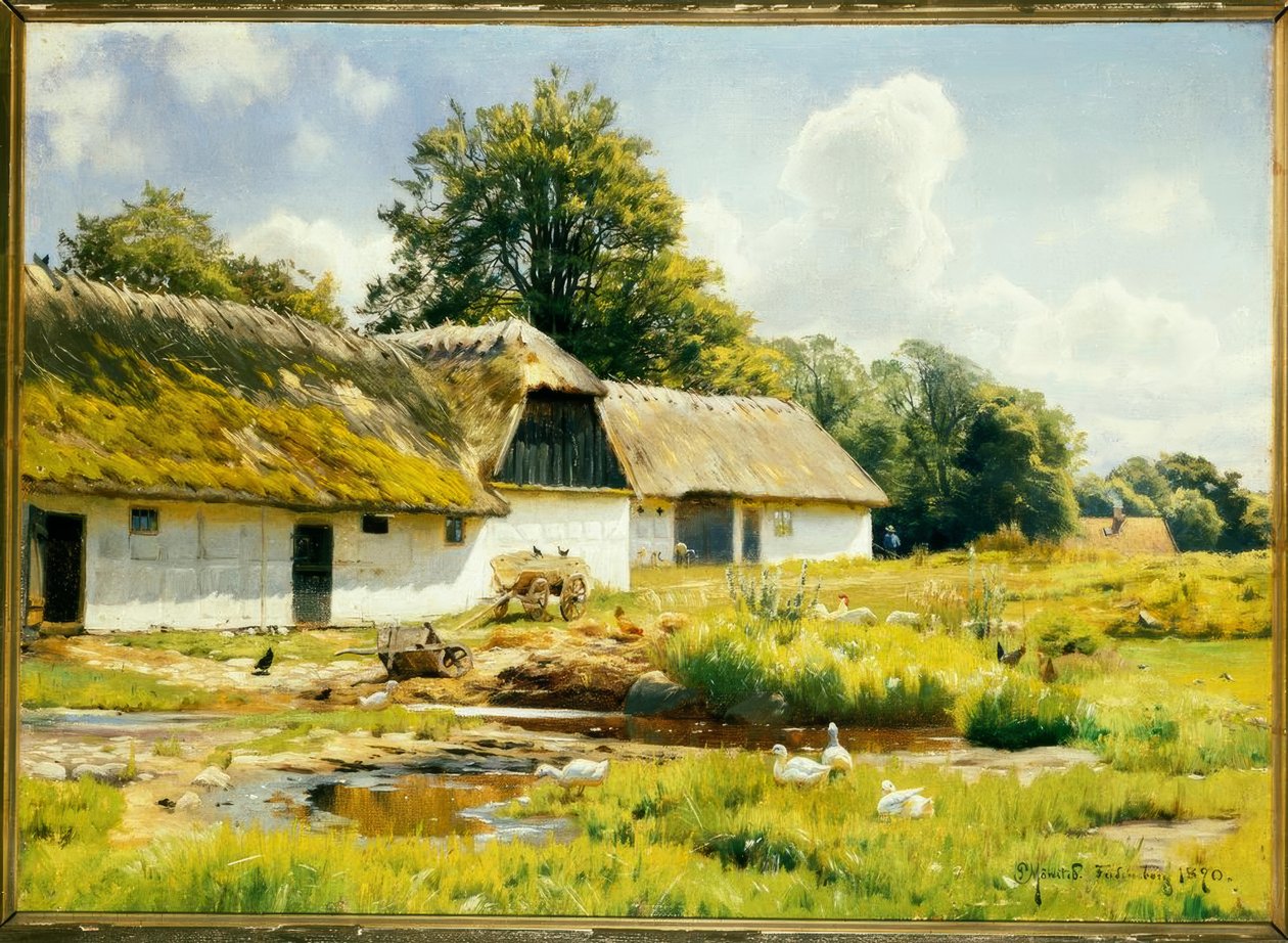 Sommerdag på gården av Peder Monsted
