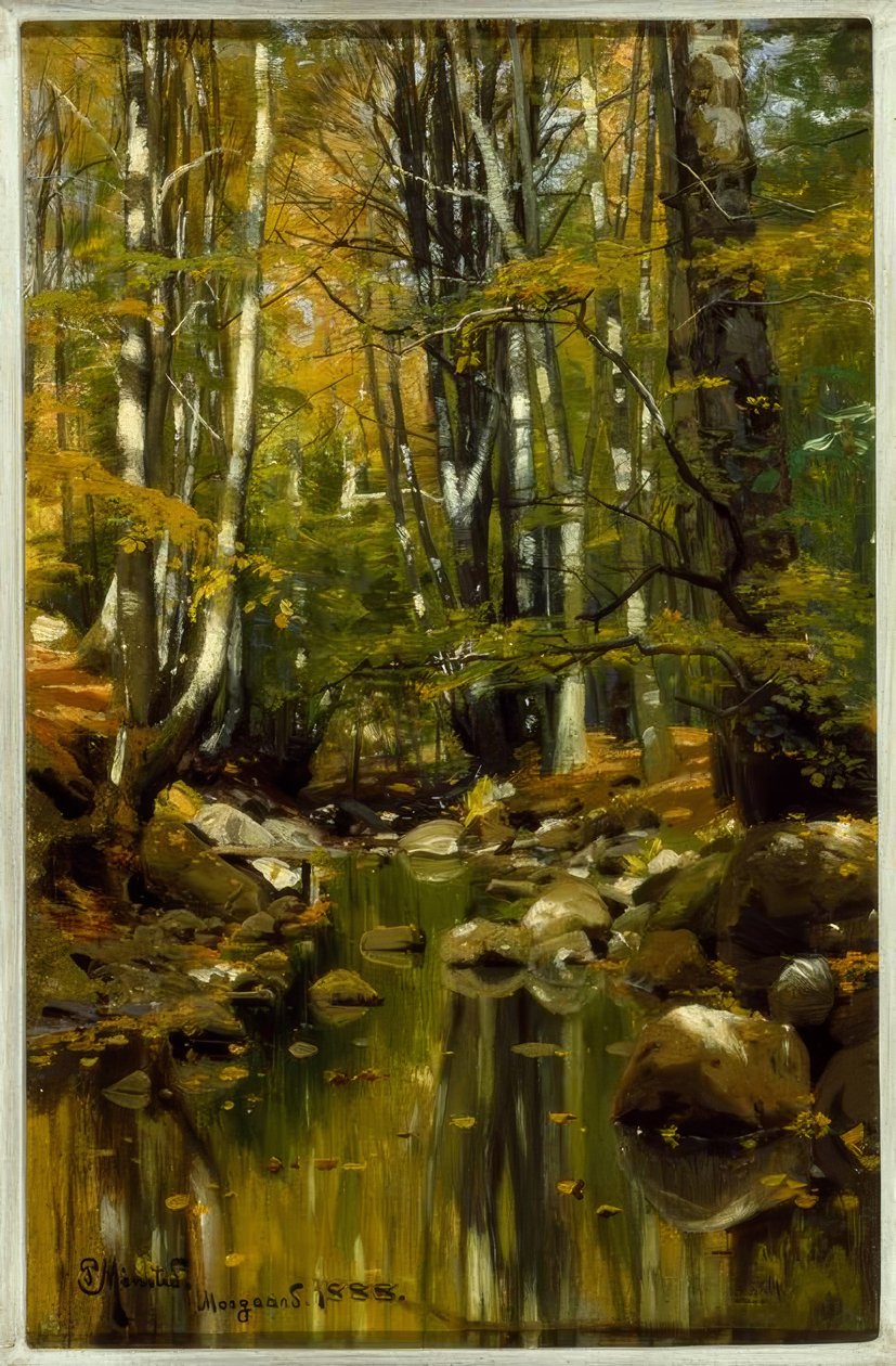 Skogsbekk på sensommeren av Peder Monsted