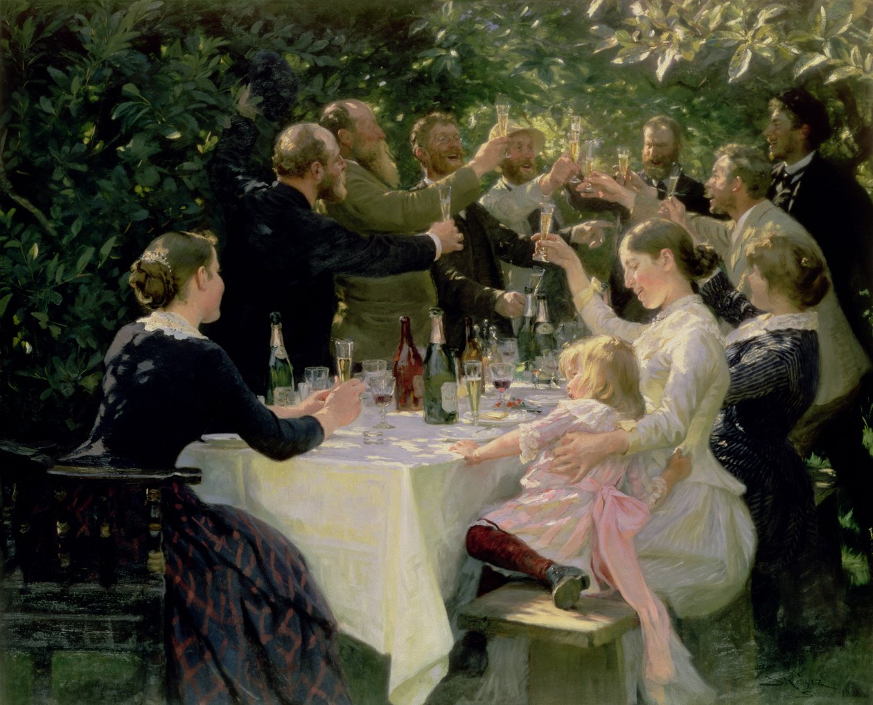 Hipp Hipp Hurra! Kunstnerfest på Skagen, 1888 av Peder Severin Krøyer