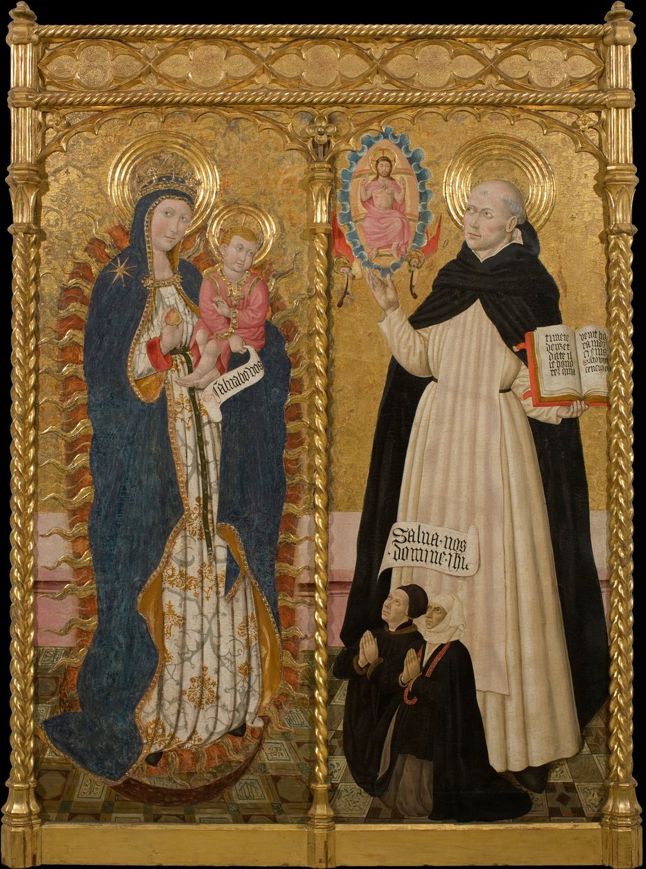 Apokalyptisk jomfru og Saint Vincent Ferrer med to donorer av Pedro García de Benabarre
