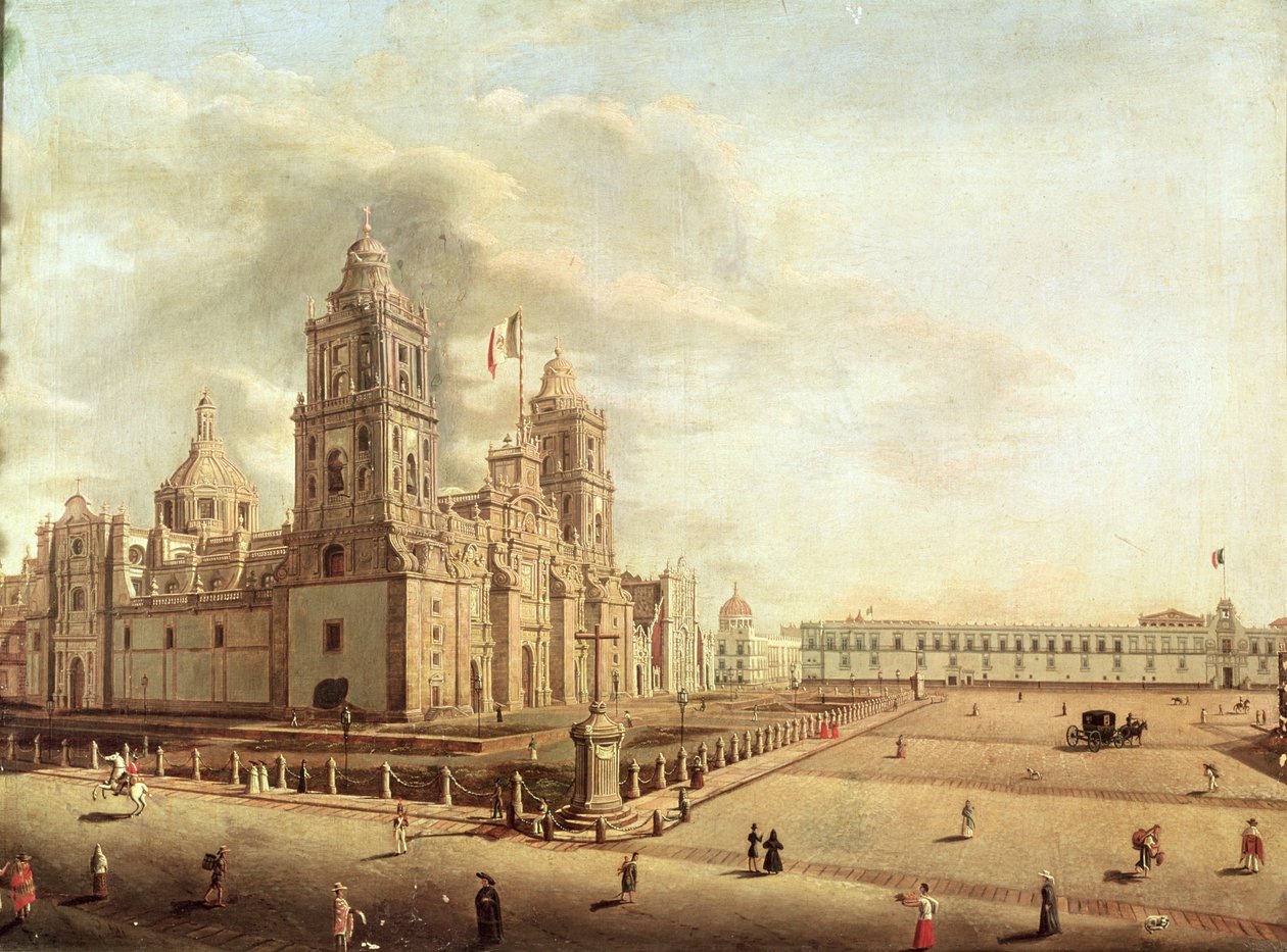 Metropolitan Cathedral og National Palace av Pedro Gualdi