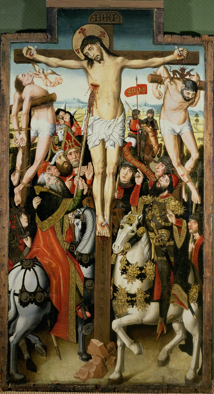 Golgata (tempera på panel) av Pedro Sanchez Sarabia