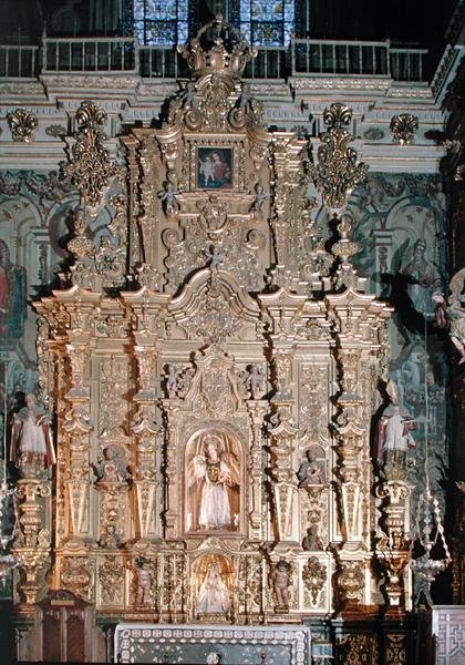 Retable of St Raphael (forgylt tre) av Pedro Sanchez Sarabia