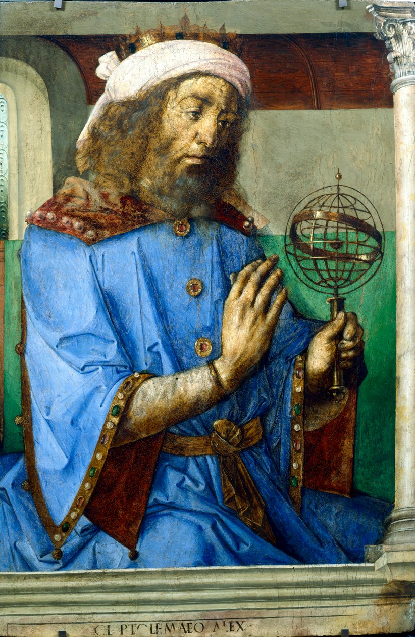 Ptolemaios , alexandrinsk gresk astronom og geograf, sent på 1400-tallet av Pedro Berruguete