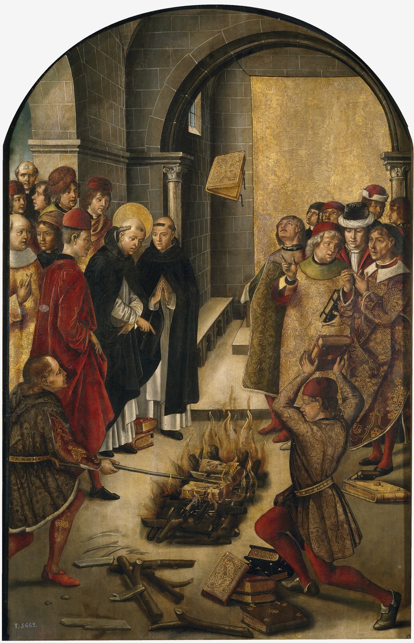Disputasen mellom Saint Dominic og albigenserne, 1493-1499 av Pedro Berruguete