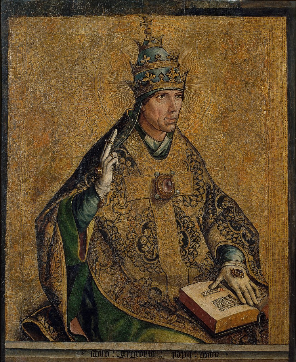 le Pape Gregoire Ier le Grand - Saint Gregory the Great - Berruguete, Pedro (1450-1503) - ca. 1495 - Olje på tre - 85,5x70 - Nasjonalmuseet for kunst i Catalonia, Barcelona av Pedro Berruguete