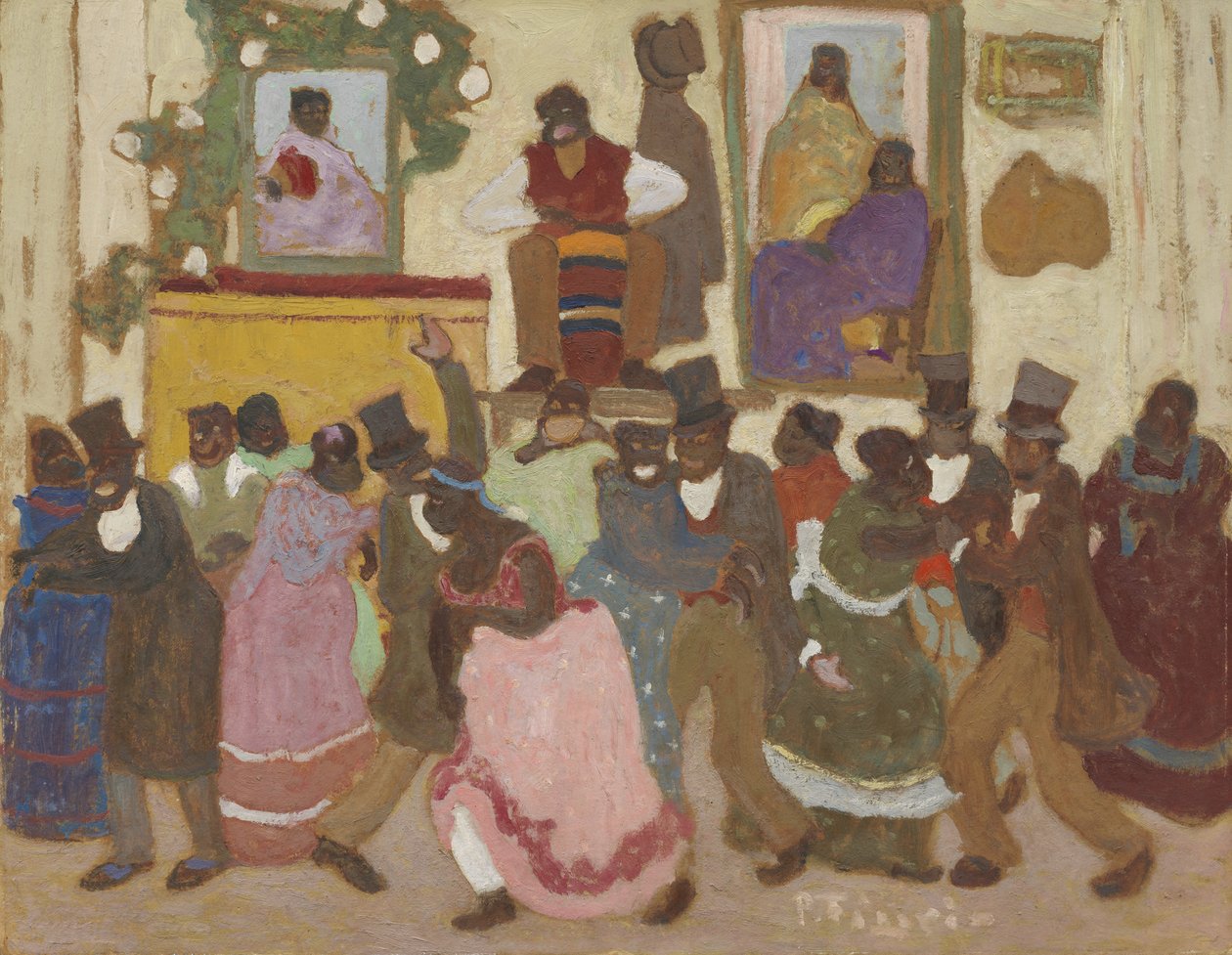 Dansende mennesker: Candombe av Pedro Figari