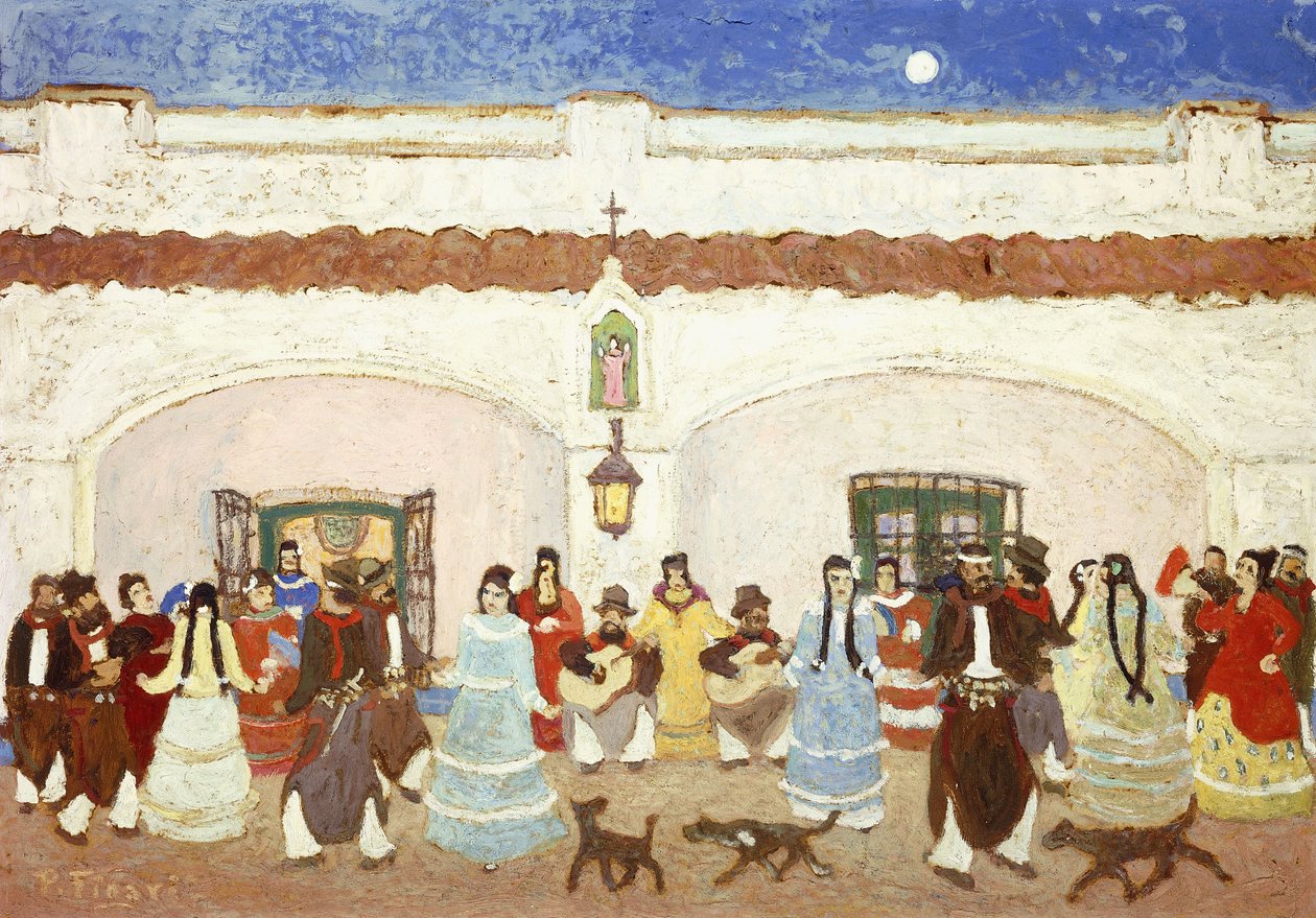 Dans på terrassen; Baile en el Patio av Pedro Figari