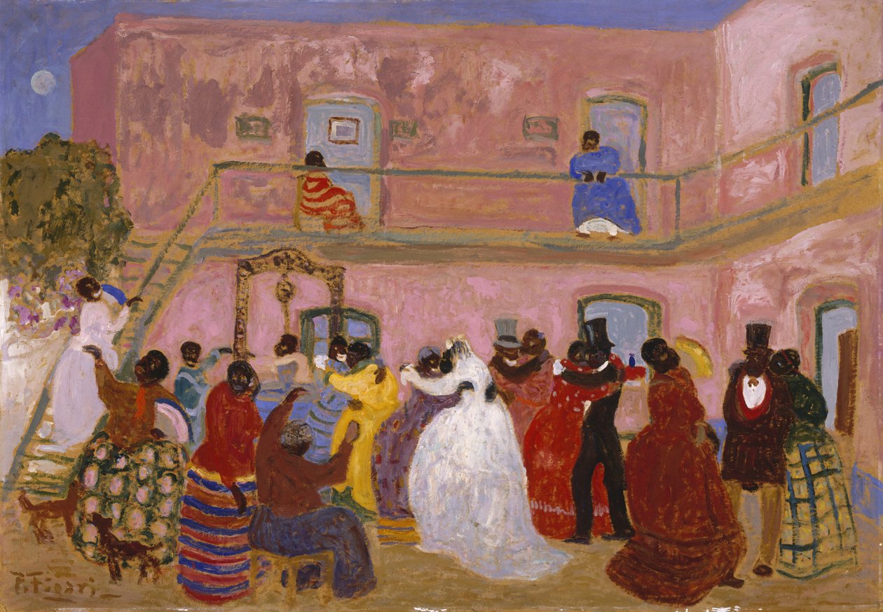 Ut på bryllupsreise, 1918-25 (olje på sponplater) av Pedro Figari