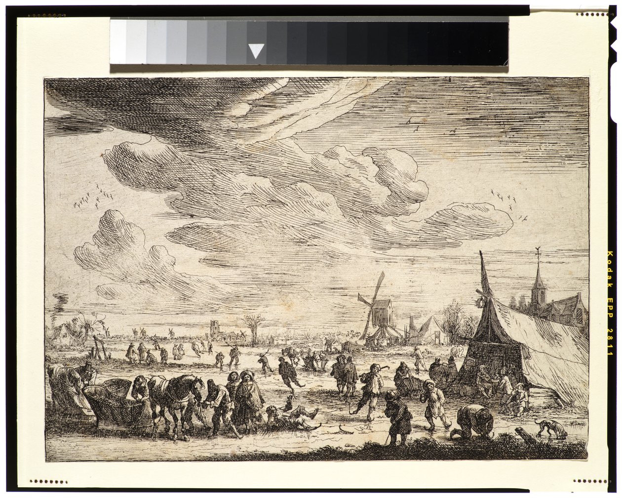 Skøyteløpere, ca. 1790 av Pieter Bouts