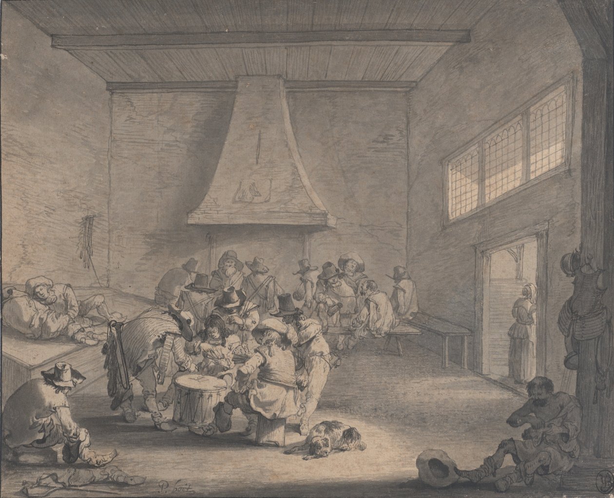Garderomsscene, ca.1700. av Peeter Bout