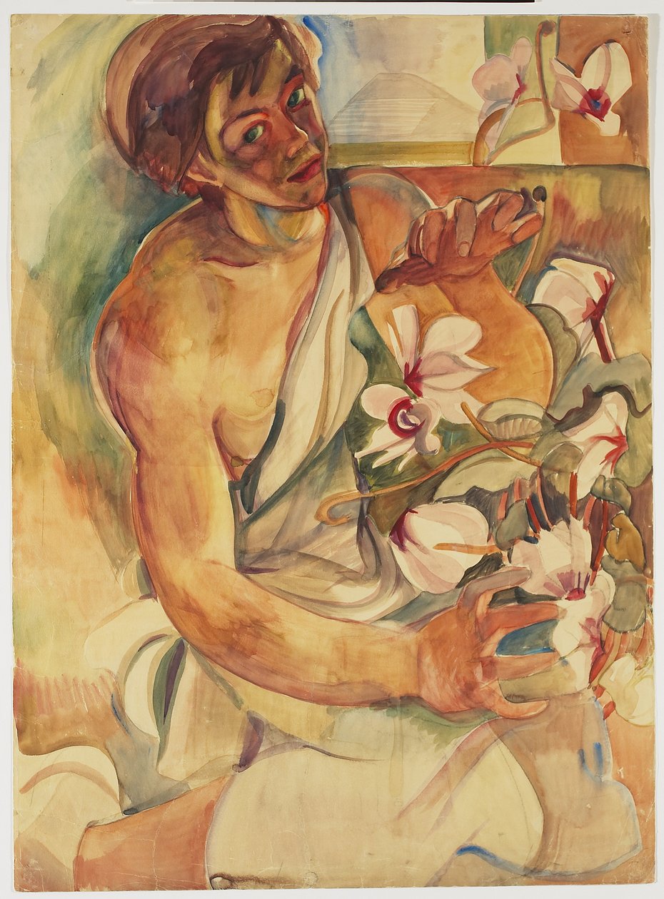 Pegi med Cyclamens av Pegi Nicol Macleod