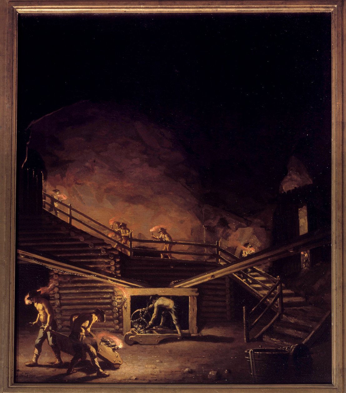 Falun kobbergruve i Sverige på 1700-tallet Maleri av Per Hillestrom (1732-1816) 1700-tallets Stockholm. nasjonalt museum av Pehr Hilleström