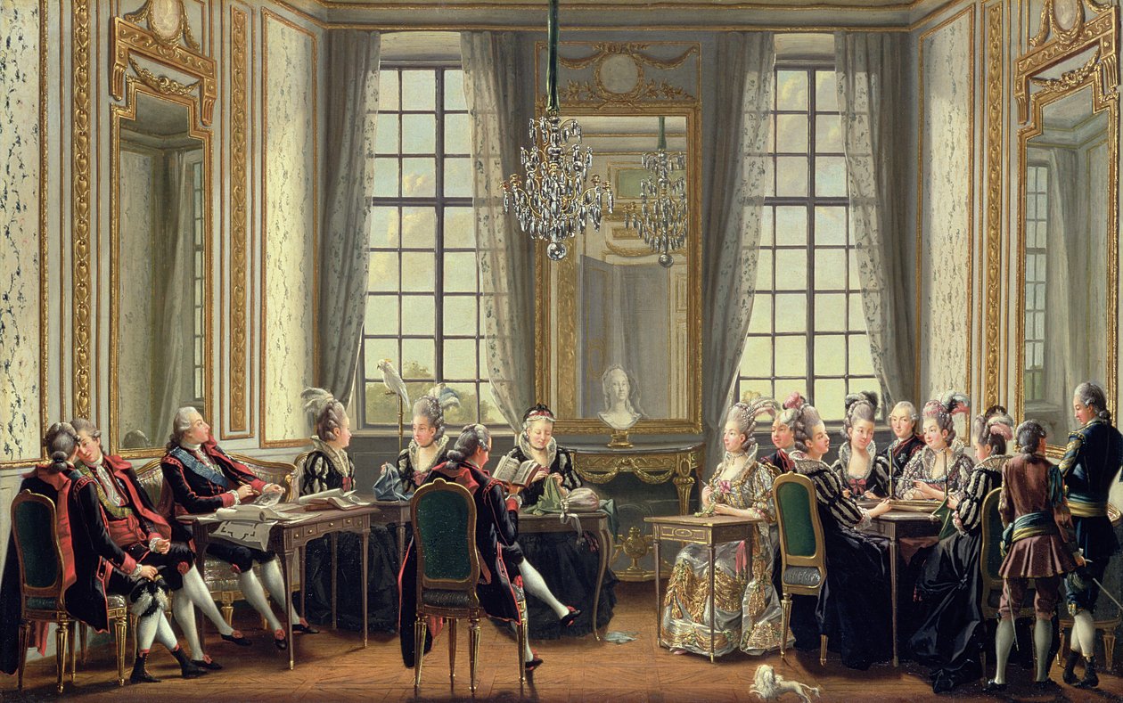 Samtale på Drottningholms slott, 1779 av Pehr Hilleström